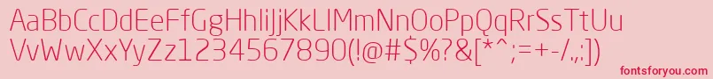 フォントNeoSansProLight – ピンクの背景に赤い文字