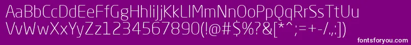 NeoSansProLight-fontti – valkoiset fontit violetilla taustalla