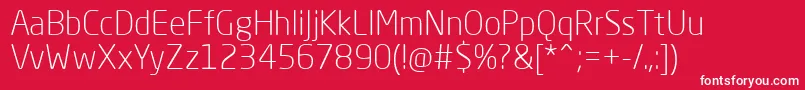 NeoSansProLight-fontti – valkoiset fontit punaisella taustalla