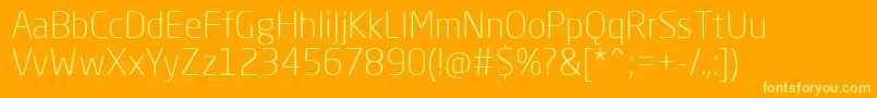 NeoSansProLight Font – Yellow Fonts on Orange Background