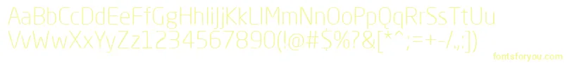 NeoSansProLight-fontti – keltaiset fontit valkoisella taustalla