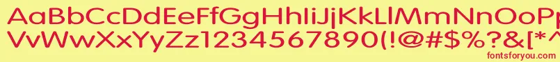 フォントVagroundedLightEx – 赤い文字の黄色い背景