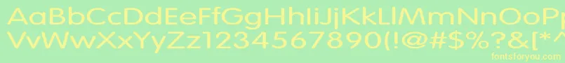 VagroundedLightEx Font – Yellow Fonts on Green Background