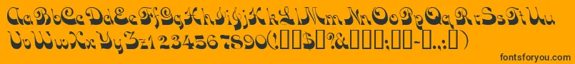 Vocoscriptssk-Schriftart – Schwarze Schriften auf orangefarbenem Hintergrund