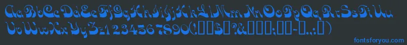 Vocoscriptssk Font – Blue Fonts on Black Background