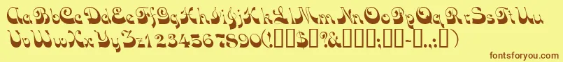 Vocoscriptssk Font – Brown Fonts on Yellow Background