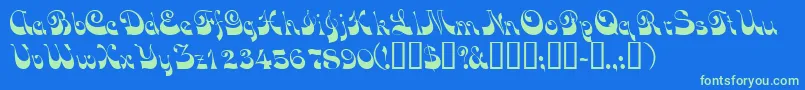 Vocoscriptssk Font – Green Fonts on Blue Background