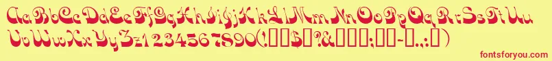 Vocoscriptssk Font – Red Fonts on Yellow Background