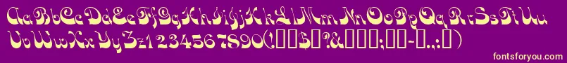 Vocoscriptssk Font – Yellow Fonts on Purple Background