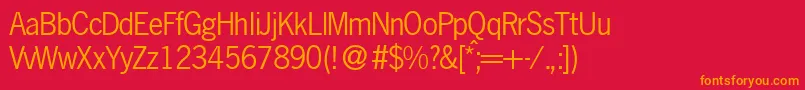 N691SansRegular Font – Orange Fonts on Red Background