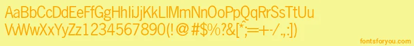 N691SansRegular Font – Orange Fonts on Yellow Background