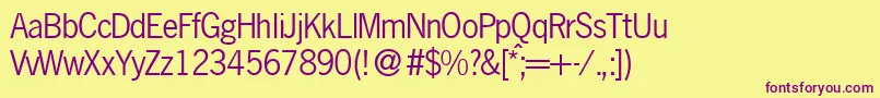 N691SansRegular Font – Purple Fonts on Yellow Background