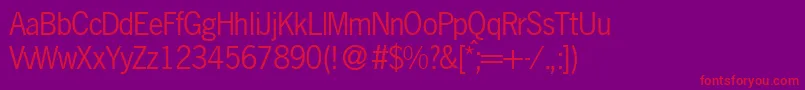 N691SansRegular Font – Red Fonts on Purple Background