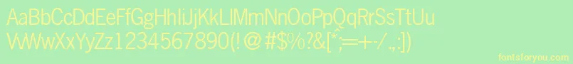 N691SansRegular Font – Yellow Fonts on Green Background