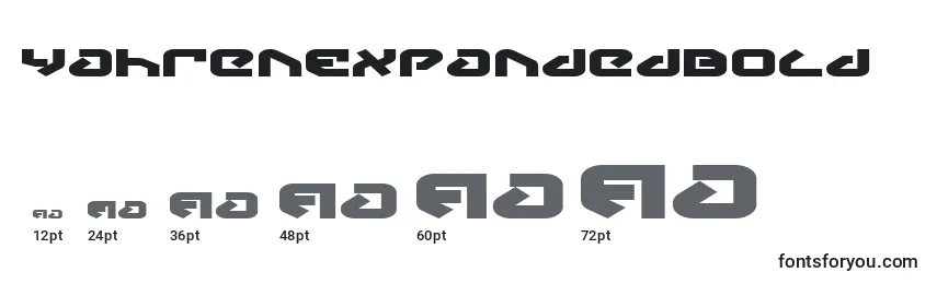 YahrenExpandedBold Font Sizes