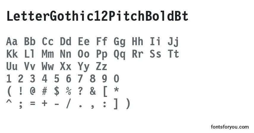 Шрифт LetterGothic12PitchBoldBt – алфавит, цифры, специальные символы