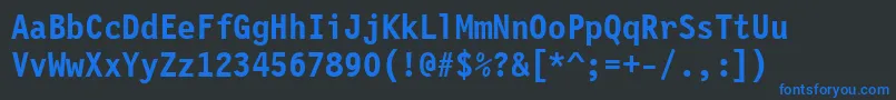 LetterGothic12PitchBoldBt Font – Blue Fonts on Black Background