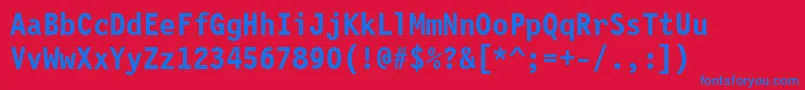 LetterGothic12PitchBoldBt Font – Blue Fonts on Red Background