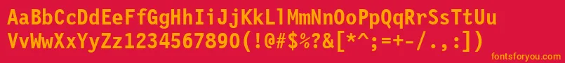 LetterGothic12PitchBoldBt Font – Orange Fonts on Red Background