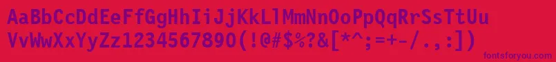 Czcionka LetterGothic12PitchBoldBt – fioletowe czcionki na czerwonym tle