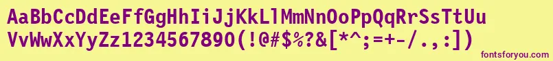 LetterGothic12PitchBoldBt Font – Purple Fonts on Yellow Background