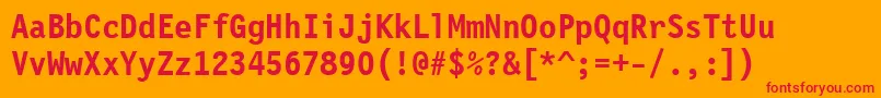 Шрифт LetterGothic12PitchBoldBt – красные шрифты на оранжевом фоне