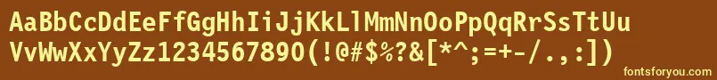 LetterGothic12PitchBoldBt Font – Yellow Fonts on Brown Background