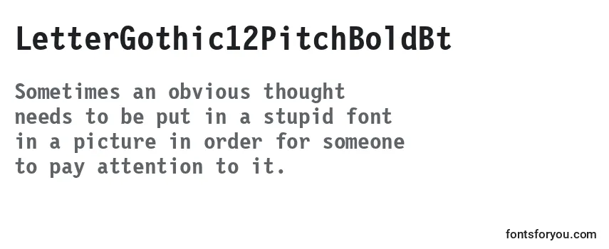 Przegląd czcionki LetterGothic12PitchBoldBt