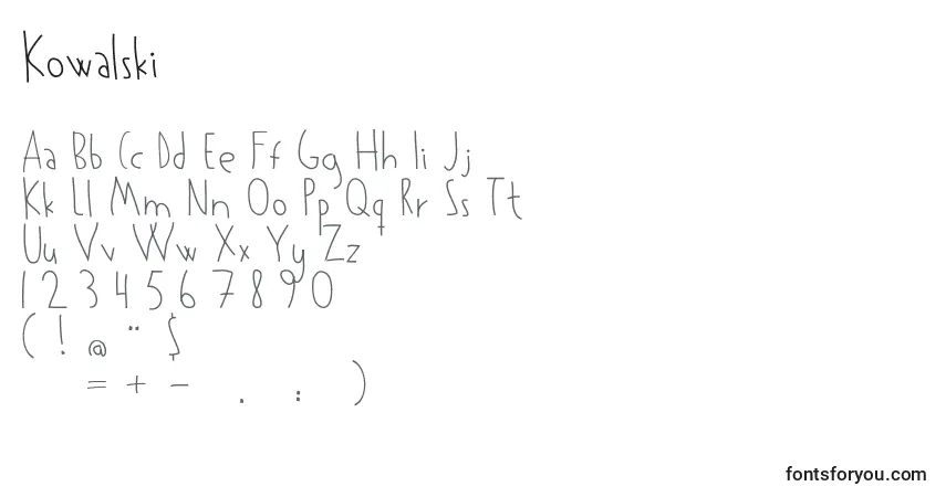 A fonte Kowalski – alfabeto, números, caracteres especiais
