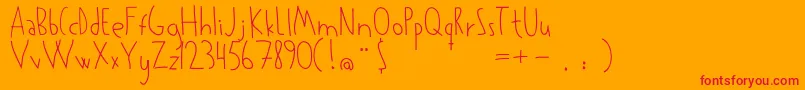 Шрифт Kowalski – красные шрифты на оранжевом фоне