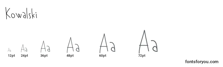Kowalski Font Sizes