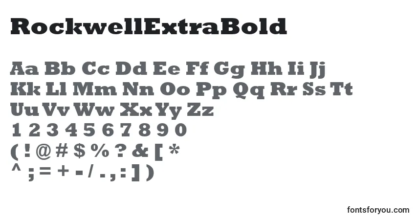 A fonte RockwellExtraBold – alfabeto, números, caracteres especiais