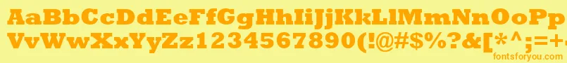 RockwellExtraBold Font – Orange Fonts on Yellow Background