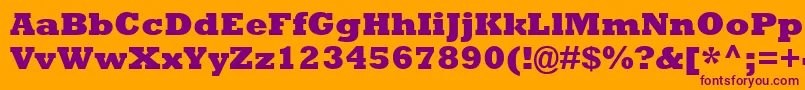 RockwellExtraBold Font – Purple Fonts on Orange Background