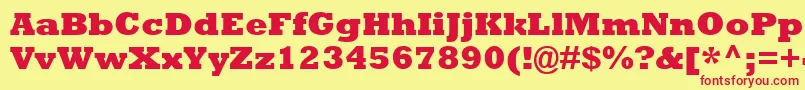 RockwellExtraBold Font – Red Fonts on Yellow Background