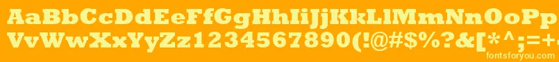 RockwellExtraBold-Schriftart – Gelbe Schriften auf orangefarbenem Hintergrund