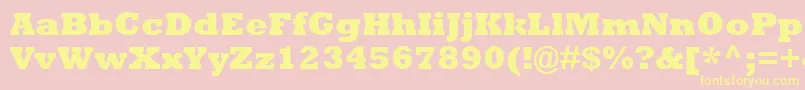 RockwellExtraBold-Schriftart – Gelbe Schriften auf rosa Hintergrund