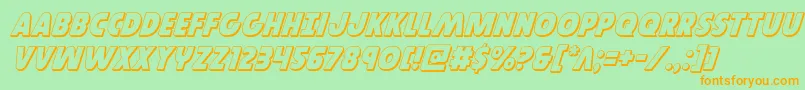 Governor3Dital Font – Orange Fonts on Green Background