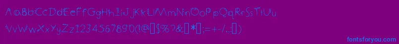 フォントDecemberDeco – 紫色の背景に青い文字