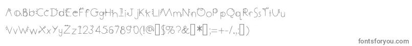 DecemberDeco-fontti – harmaat kirjasimet valkoisella taustalla