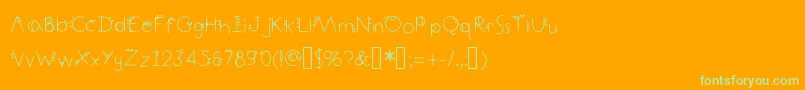 DecemberDeco Font – Green Fonts on Orange Background