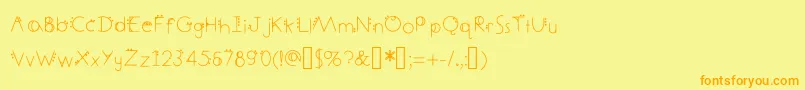 DecemberDeco Font – Orange Fonts on Yellow Background