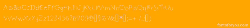 DecemberDeco Font – Pink Fonts on Orange Background