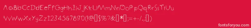 DecemberDeco Font – Pink Fonts on Red Background