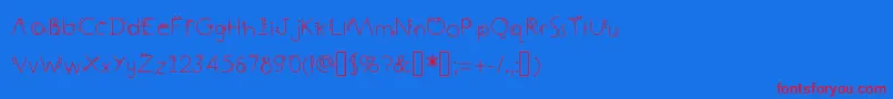 DecemberDeco Font – Red Fonts on Blue Background
