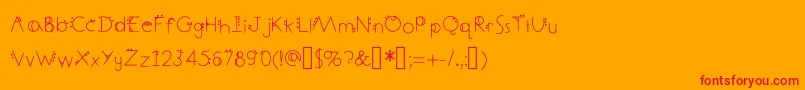 DecemberDeco Font – Red Fonts on Orange Background