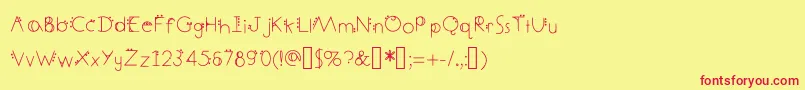 DecemberDeco Font – Red Fonts on Yellow Background