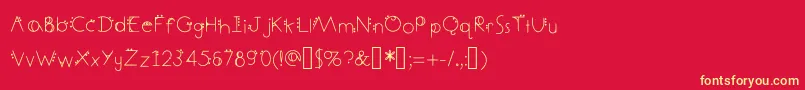 DecemberDeco Font – Yellow Fonts on Red Background