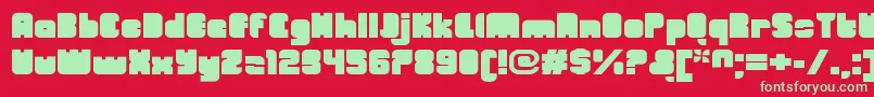 フォントOrangeroyaleClosedextended – 赤い背景に緑の文字