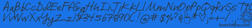 DjbILoveMeSomeBrook Font – Black Fonts on Blue Background